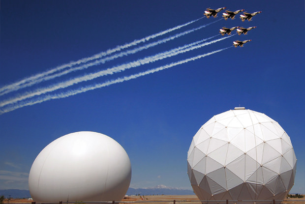 Buckley Air Force geodesic radomes