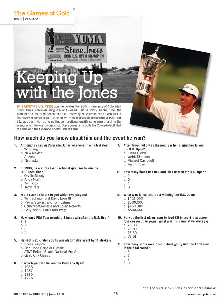 Steve Jones featured in "Games of Golf" from the June 2016 issue of Colorado AvidGolfer