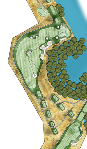 Design of hole 9 of the new Colorado TPC course to open in Berthoud in 2018