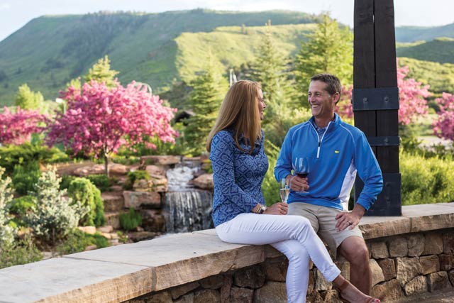 Couple enjoys wine at Frost Creek