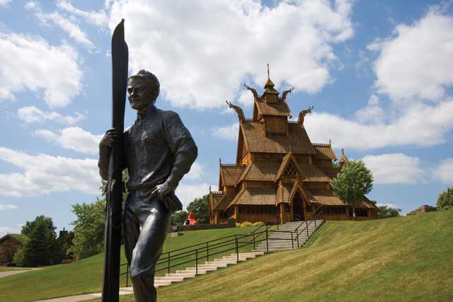 Statues stand tall in Minot's Scandinavian Heritage Park