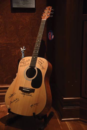 A guitar signed by the Eagles