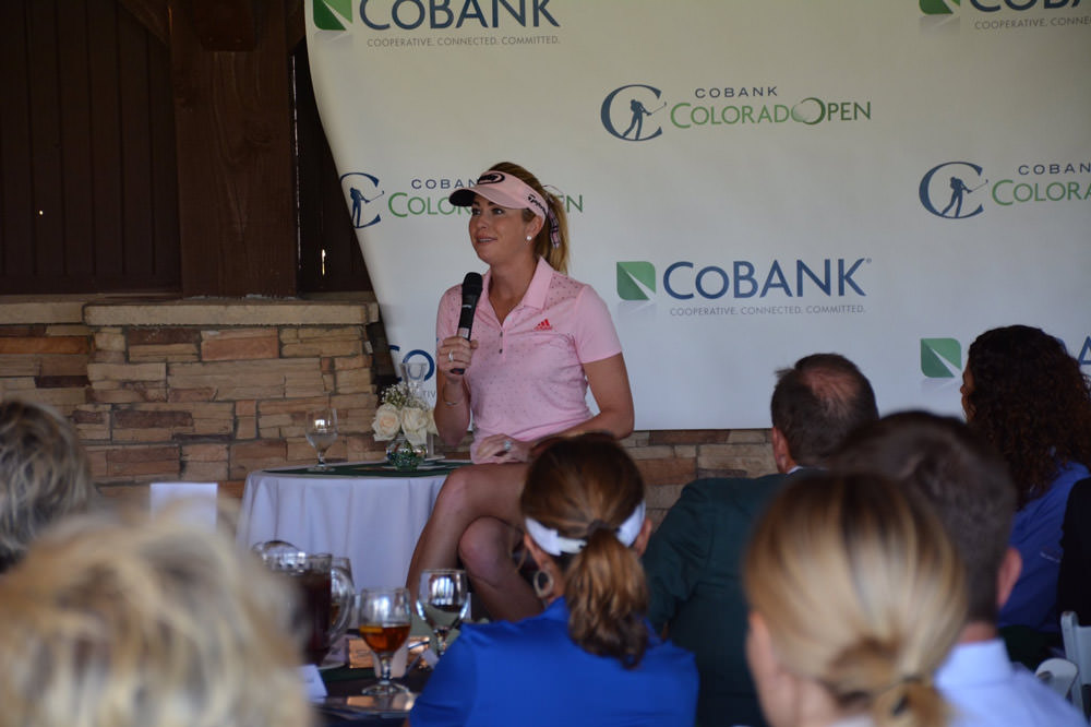 Paula Creamer quotes - pictured answering a question in Denver