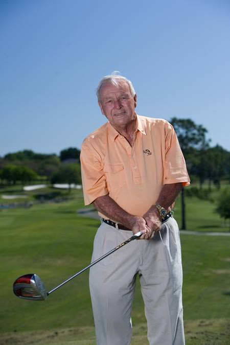 Arnold Palmer holds a golf club with his famous grip at Bay Hill