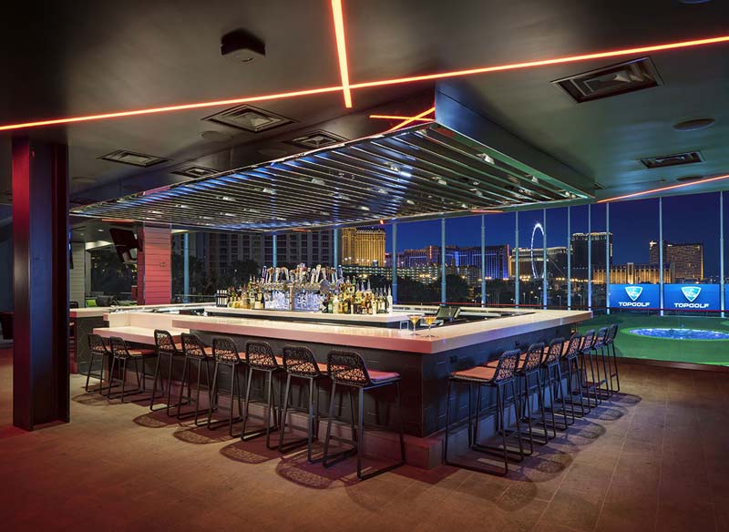 Topgolf Vegas at night