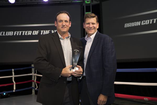 Brian Gott, Callaway Golf Club Fitter of the Year, with Callaway CEO Chip Brewer