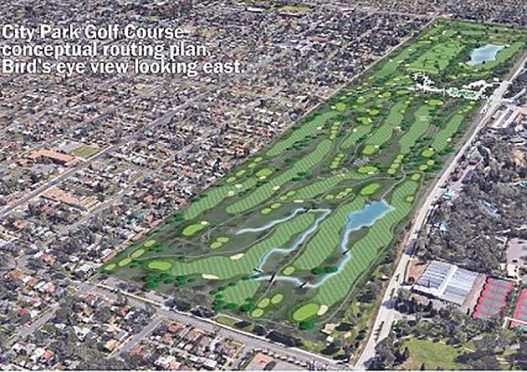 Conceptual drawing of redesigned City Park Golf Course in Denver