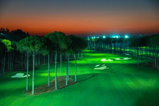 Carya Golf Club under floodlights