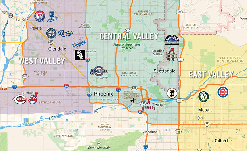 2018 Spring Training Map - Arizona