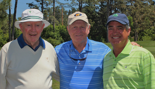 Vickers, Nicklaus and Keith Schneider in 2015. (Photograph by Jim Mandeville/Courtesy of Castle Pines Golf Club)