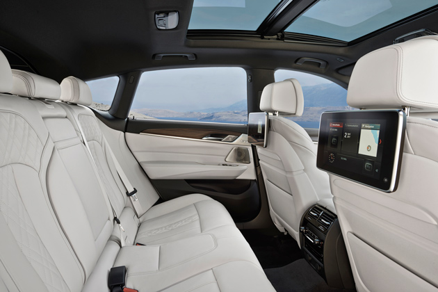 The spacious interior of the BMW 640i Grand Turismo.