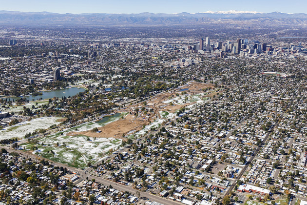 Aerial shot of City Park renovation taken October 10.