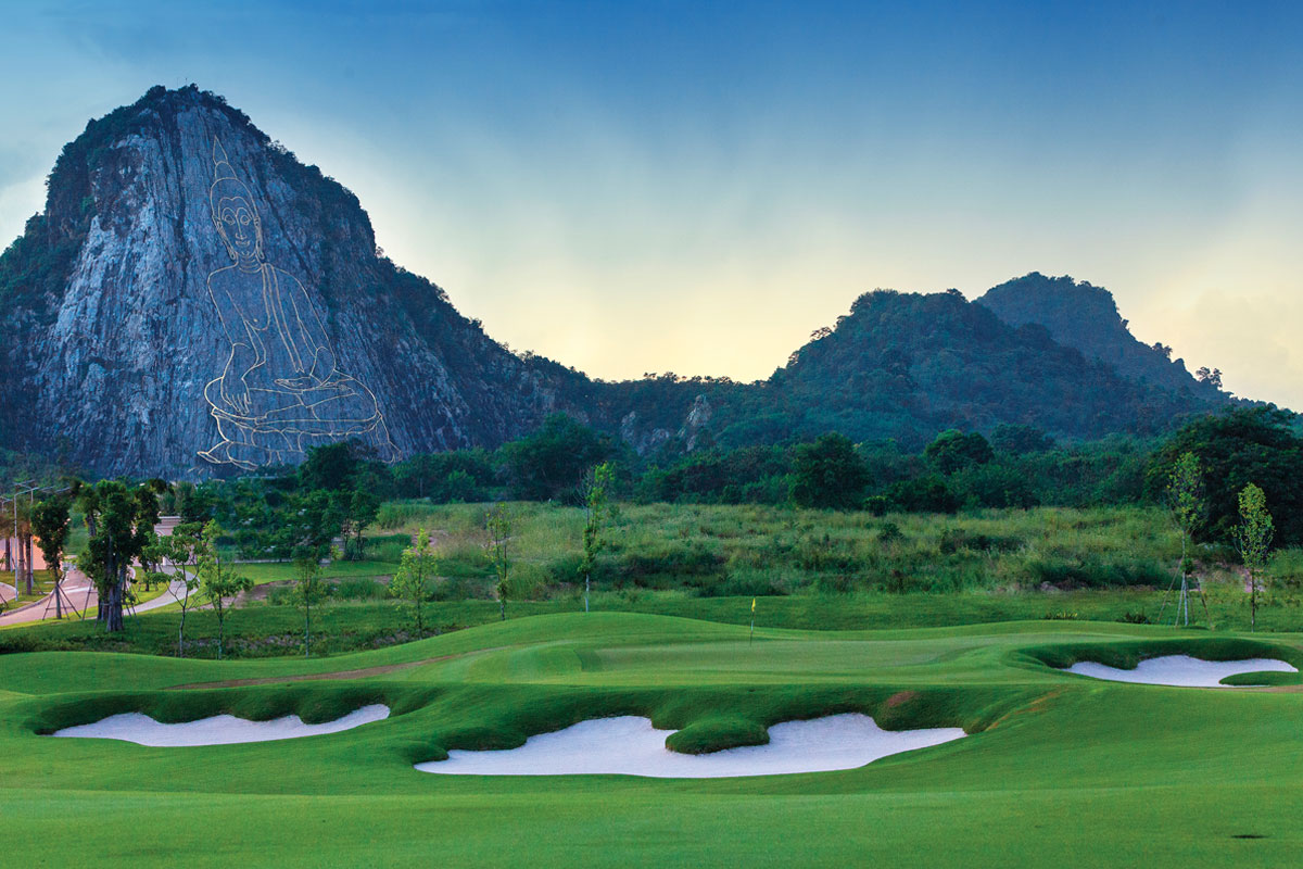 Chee Chan Buddha overlooking Thailand's Chee Chan Golf Resort