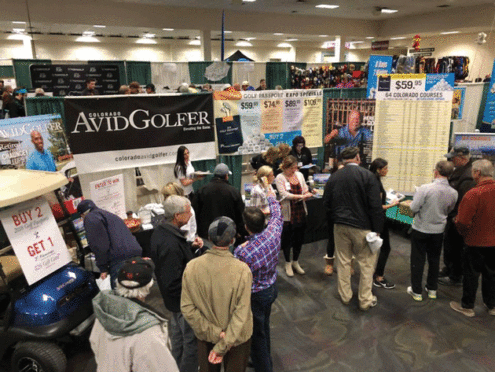 The Colorado AvidGolfer booth always draws a crowd at the Denver Golf Expo.