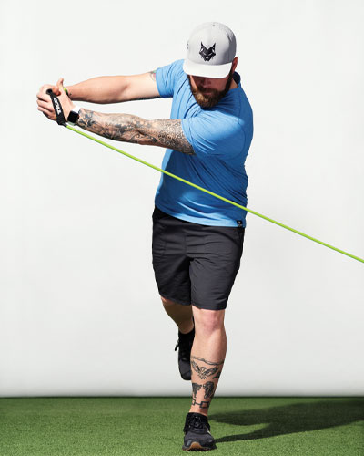 One-Legged Back Swing Chop