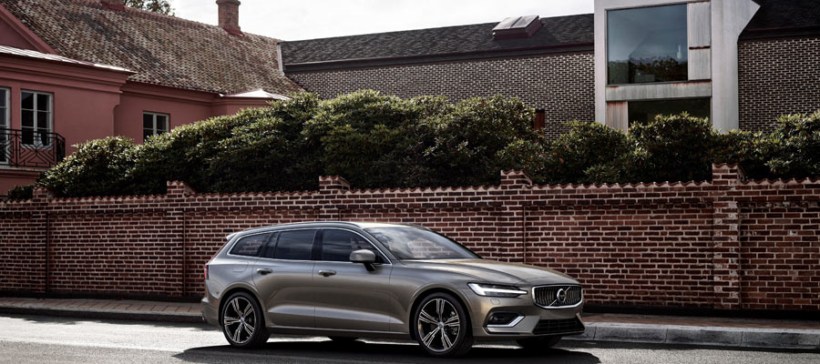 2019 Volvo V60 driving down the road