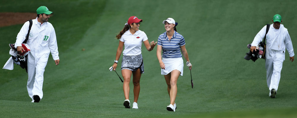 Jennifer Kupcho and Maria Fassi at Augusta National Golf Club