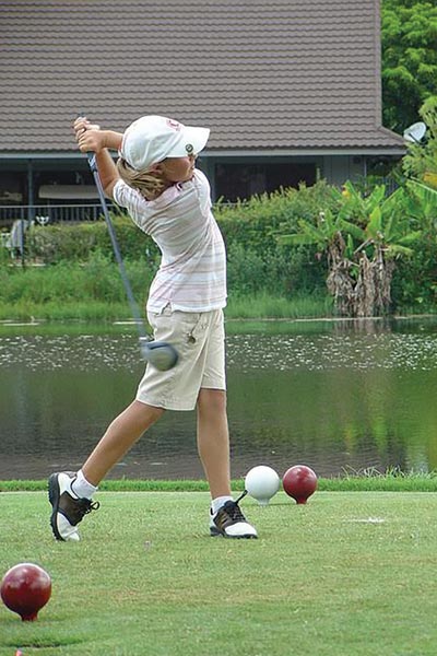 Her as an amateur golfer