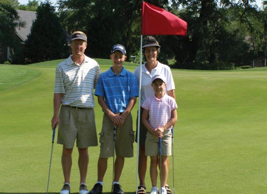 The Family playing golf