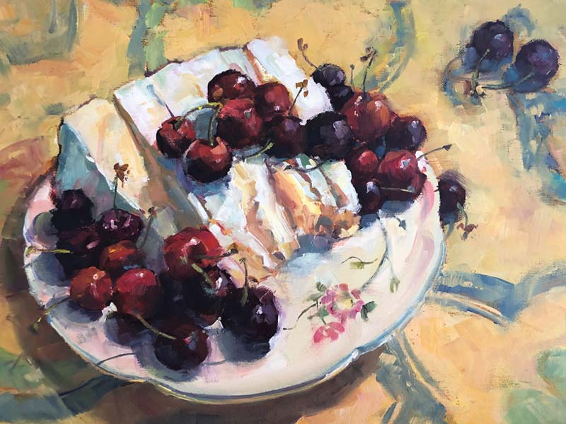 Nancy Haley's painting of Cherry Pie