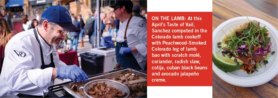 Chef David Sanchez of Vail Golf Club and Peachwood Smoked Colorado Leg of Lamb