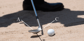 Correct bunker shot setup demonstration