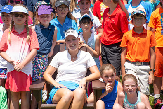 Kupcho at GVR with kids form the First Tee