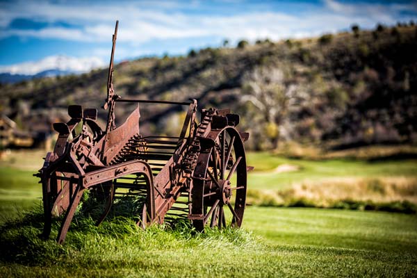 Ranch equipment on the golf course at Eagle Ranch