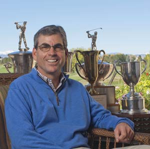 Kent Moore with his trophies.