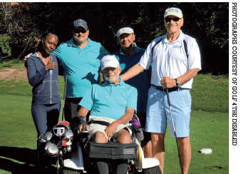 Golf 4 the Disabled participants out on the golf course.