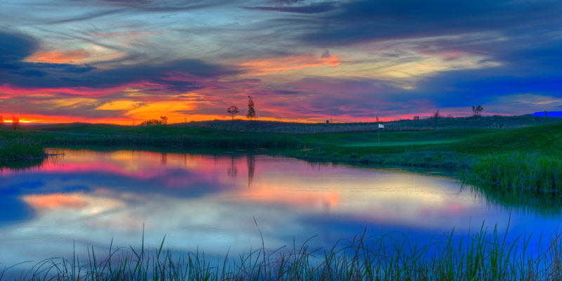 A beautiful sunset at The Bridges Golf Club in Montrose, Colorado.