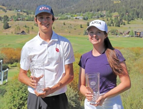 Charlotte Hillary with AJGA Big Sky boys' winner Ben Lorenz of Peoria, Ariz.