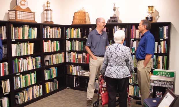 The CGA’s Ed Mate with guests at the Dan Hogan Golf Library