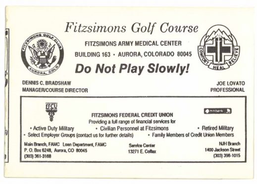 Old Fitzsimons Golf Course scorecard