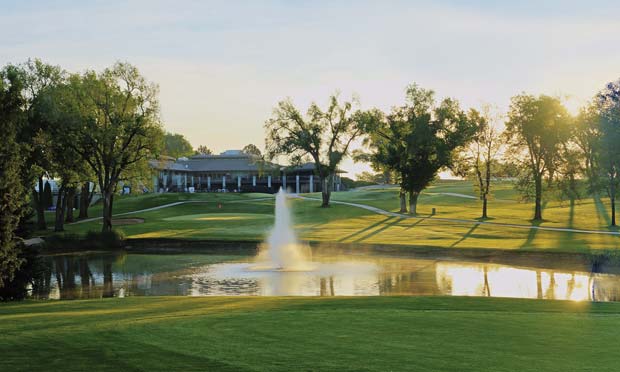 The current view of the Greeley clubhouse from the 18th hole.