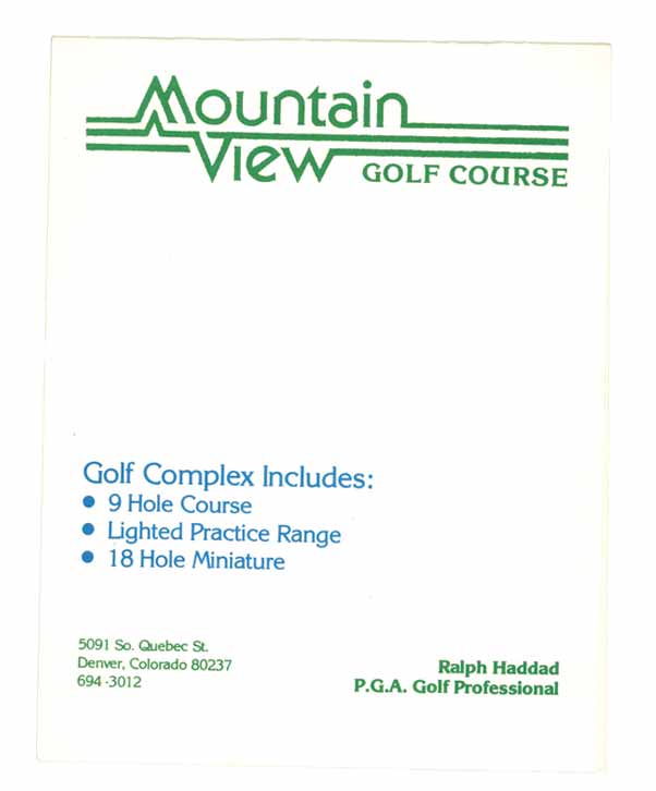 Mountain View golf Course