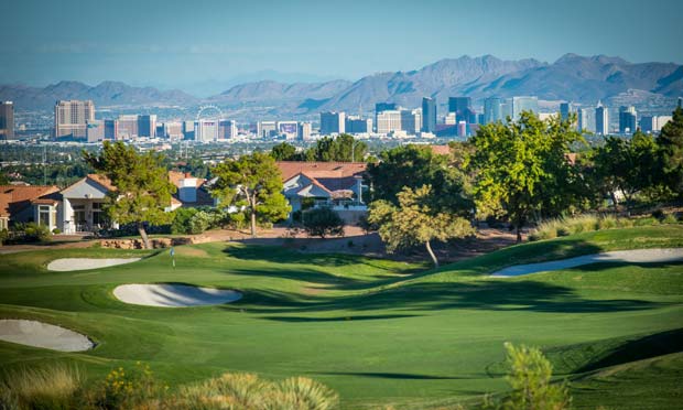 Golf Summerlin with the Vegas Strip in the background