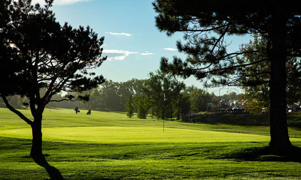 The 12th green at Willis Case, not far from where the lost ball was found