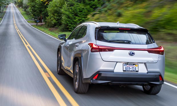 The rear of the Lexus UX250h AWD