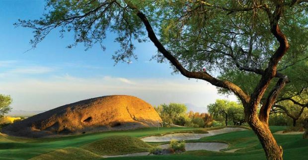Whaleback Rock abuts the 10th on Ventana Canyon’s Canyon Course.