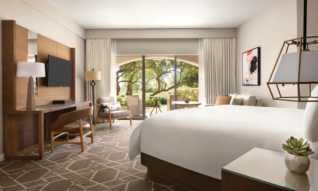 A luxury hotel room at the Fairmont Scottsdale Princess