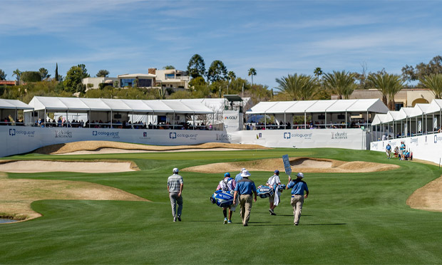 Players walk down the fairway at the Cologuard Classic played in Tucson, Arizona