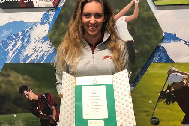 Anna Zanusso with Augusta invitation