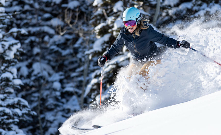 Professional skier and former Olympian Heidi Voelker at Deer Valley. An Ikon Ski Resort