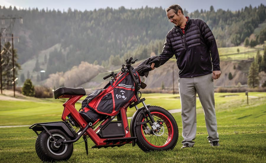 ROLLING DOWN THE FAIRWAY: The Finn Cycle speeds play and ups golf’s cool factor.