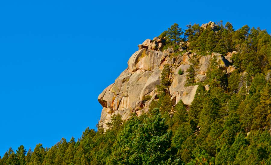 The Giant's face peeking out over Perry Park Country Club