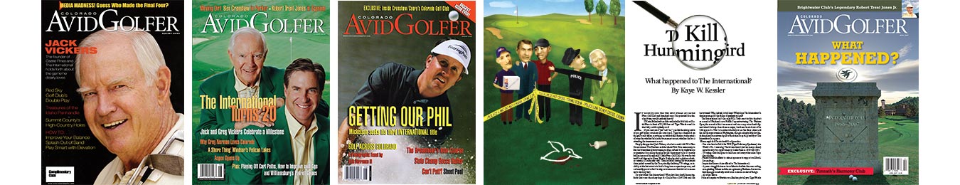Covers Highlighting International Golf Events and Famous Faces