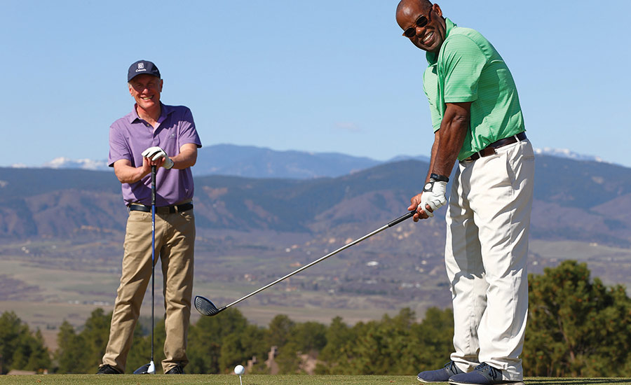 Anthony Cotton teeing off.