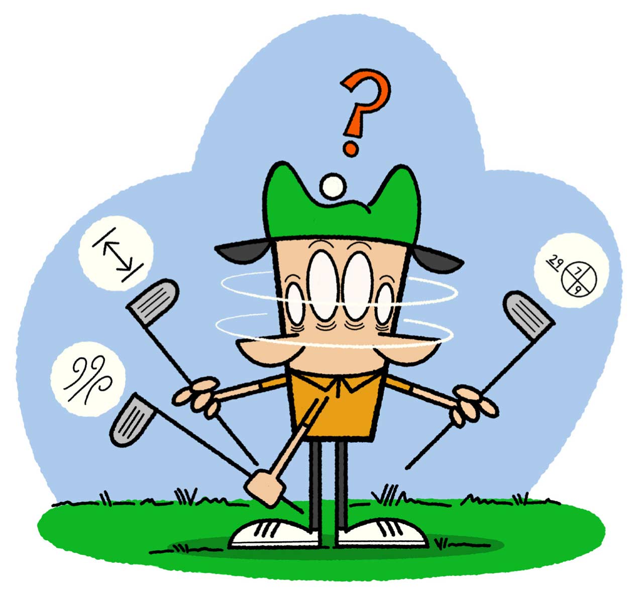Practice Golf Cartoon Three