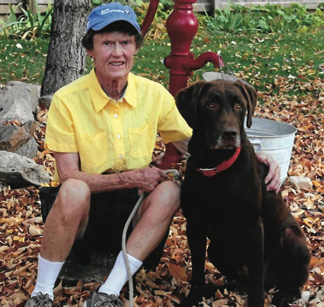 Her with dog Bubba